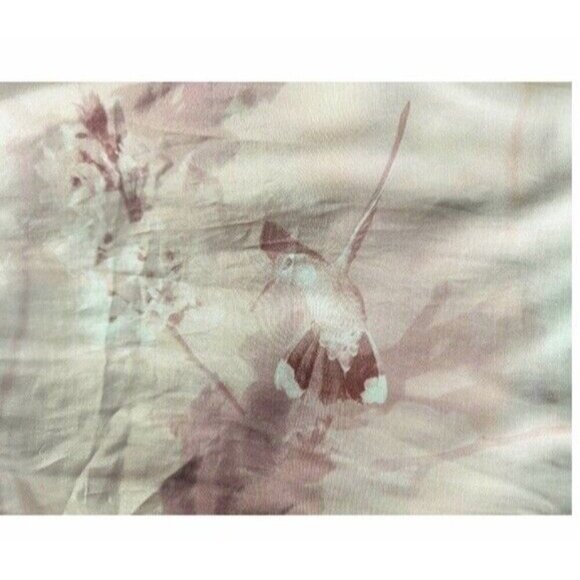 Allsaints Woman's Sz 4 Stella Ume Light Pink Watercolor Button Blouse - Picture 7 of 9